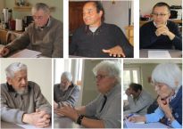 Les Six intervenants de la retraite : Jean B., Claire-Emmanuelle, Marie-Thé C., Pierre-Jean C., Jean-Louis B. & frère Jean-Claude