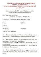 Abonnement, cotisation 2025